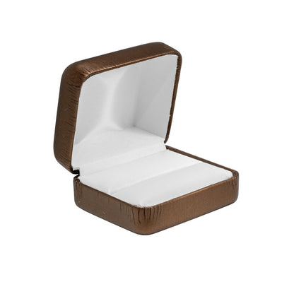 Vibrant Leatherette Double Ring Box - Prestige and Fancy - Bronze Brushed