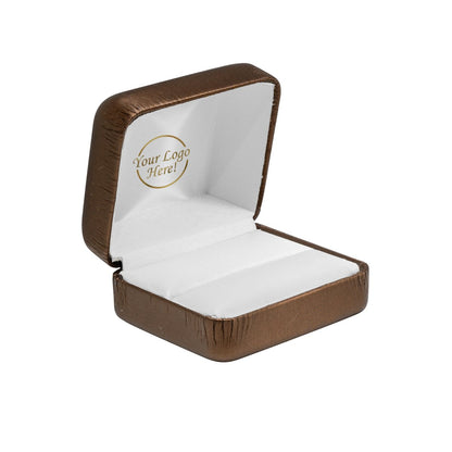 Vibrant Leatherette Double Ring Box - Prestige and Fancy - Bronze Brushed