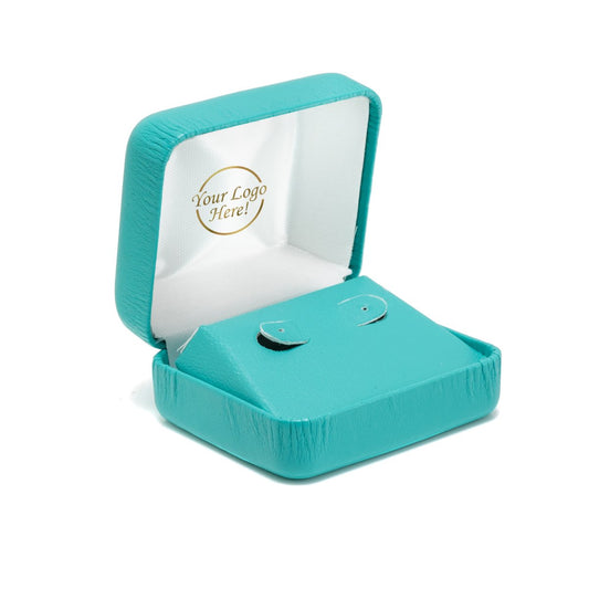 Vibrant Leatherette Large Earring Box - Prestige and Fancy - Turquoise Leatherette