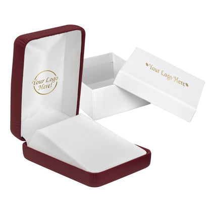 Vibrant Leatherette Pendant Box - Prestige and Fancy - Burgundy Matte
