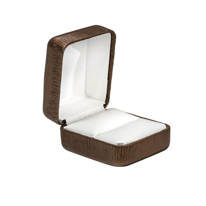 Vibrant Leatherette Ring Box - Prestige and Fancy - Bronze Brushed