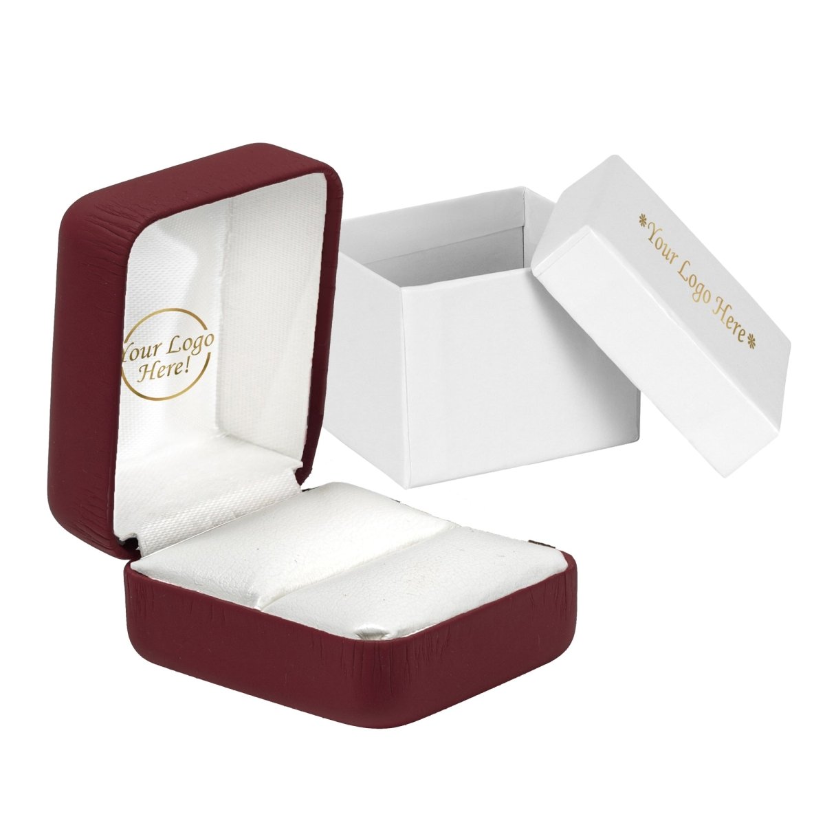 Vibrant Leatherette Ring Box - Prestige and Fancy - Burgundy Matte