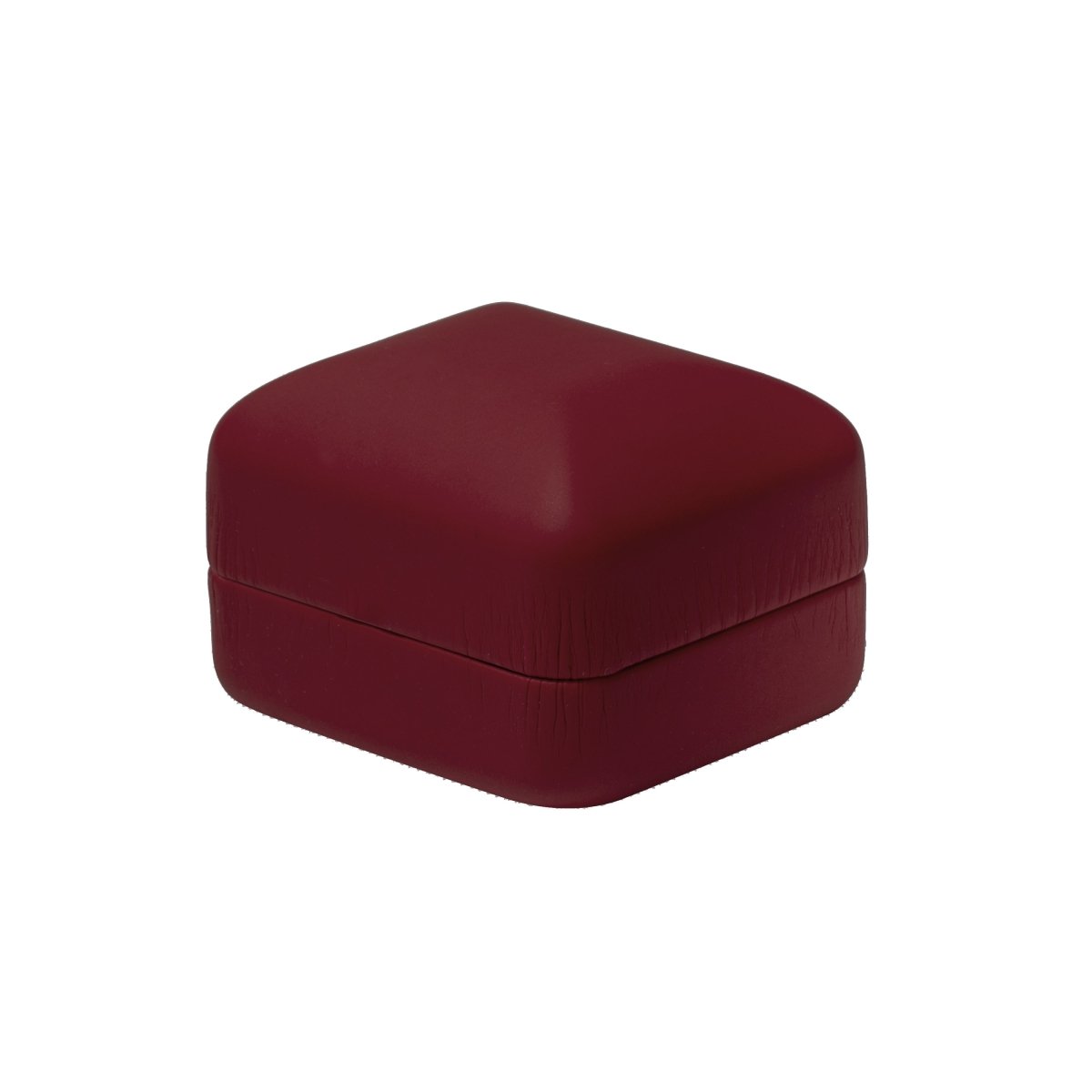 Vibrant Leatherette Ring Box - Prestige and Fancy - Burgundy Matte