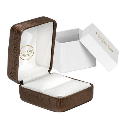 Vibrant Leatherette Ring Box - Prestige and Fancy - Bronze Brushed