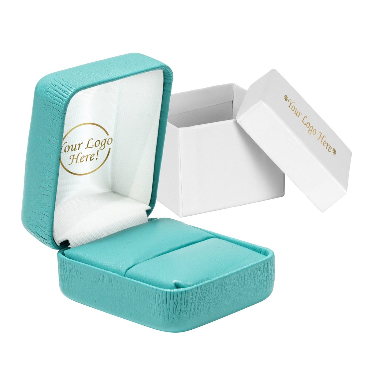 Vibrant Leatherette Ring Box - Prestige and Fancy - Turquoise Leatherette