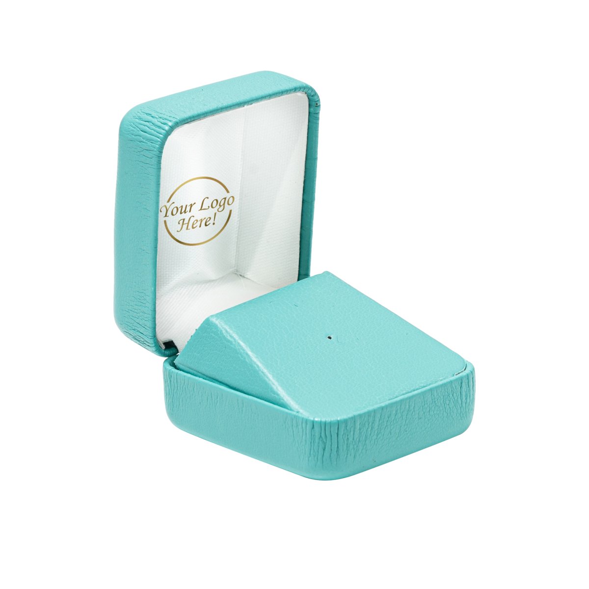 Vibrant Leatherette Tie Tack Box - Prestige and Fancy - Turquoise Leatherette