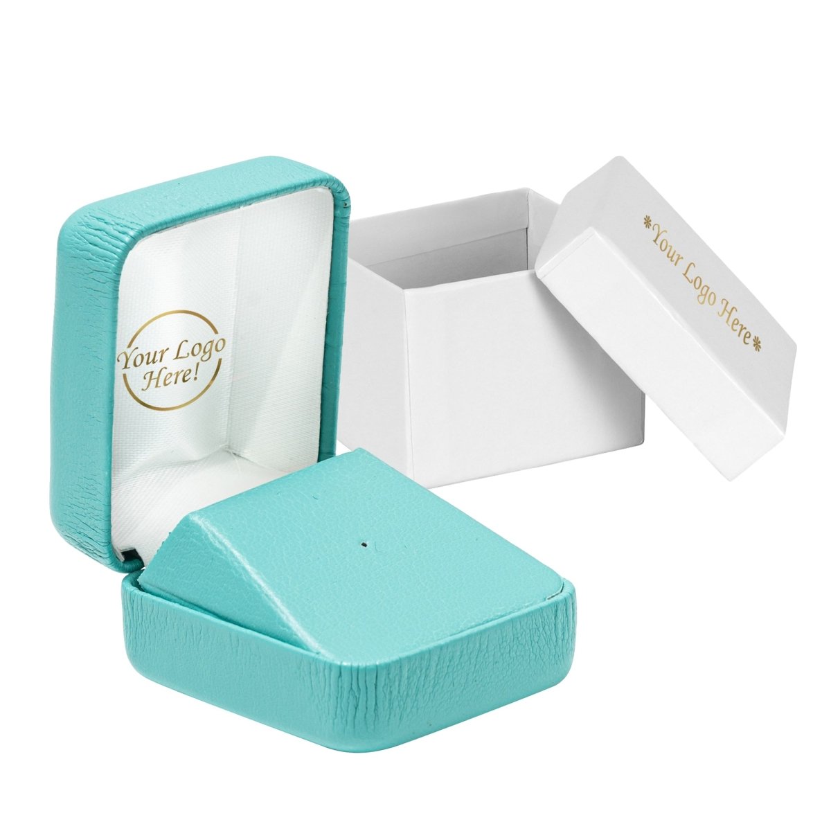 Vibrant Leatherette Tie Tack Box - Prestige and Fancy - Turquoise Leatherette