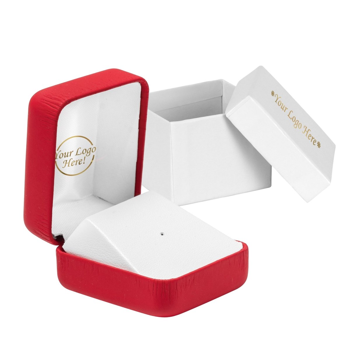 Vibrant Leatherette Tie Tack Box - Prestige and Fancy - Red Matte