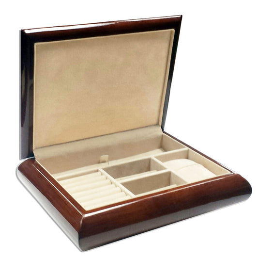 Walnut Wood Jewelry Case - Prestige and Fancy -
