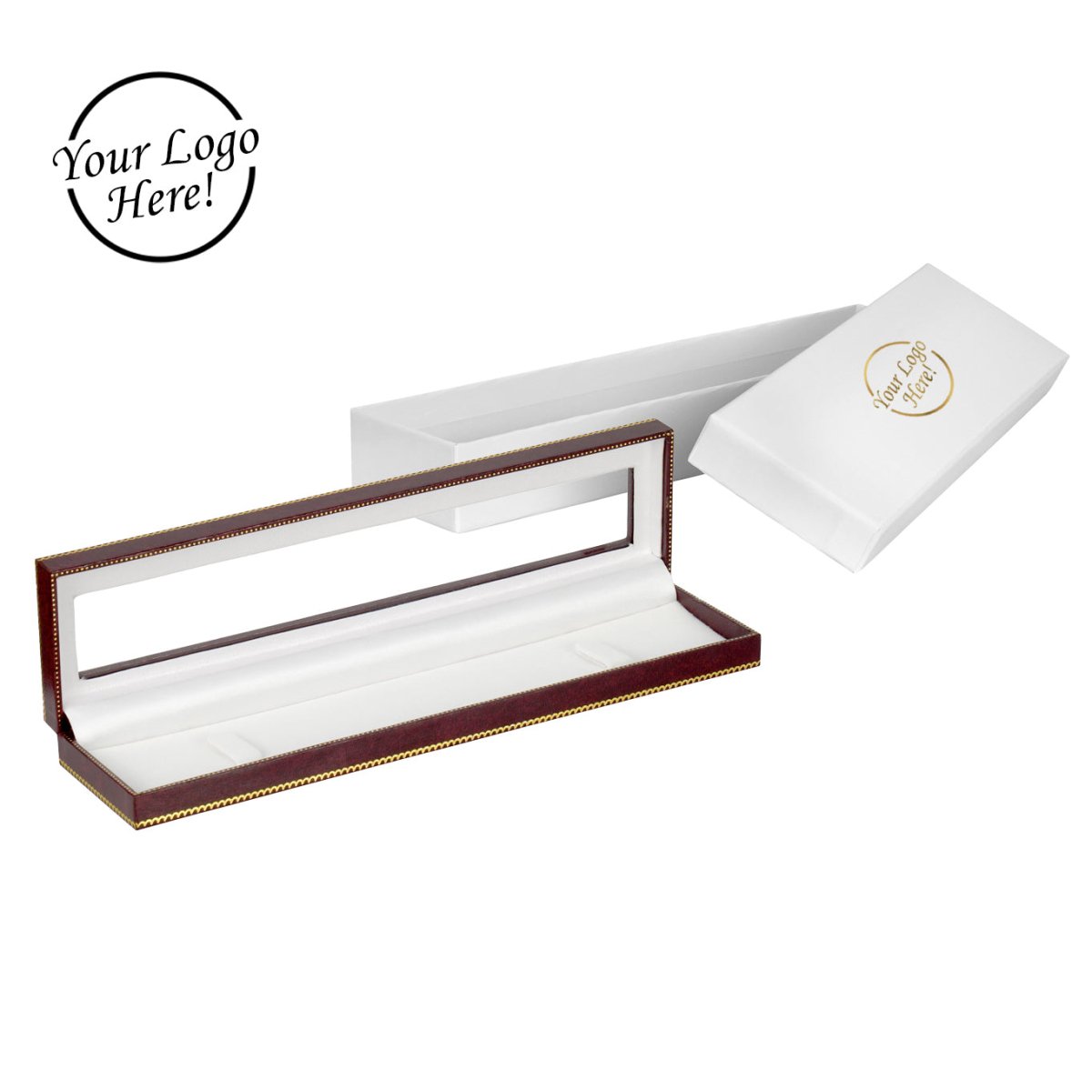 Window Leatherette Bracelet Box - Prestige and Fancy - Burgundy