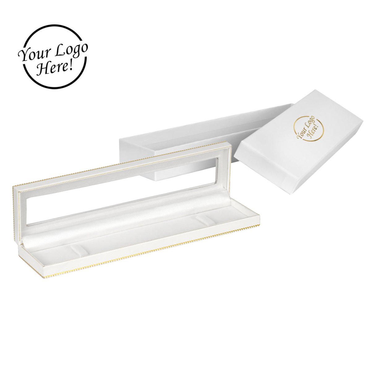 Window Leatherette Bracelet Box - Prestige and Fancy - White