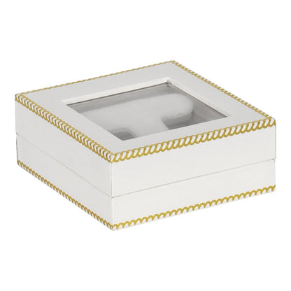 Window Leatherette Hoop Earring Box - Prestige and Fancy - White