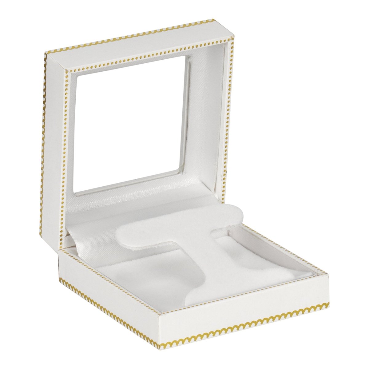 Window Leatherette Hoop Earring Box - Prestige and Fancy - White