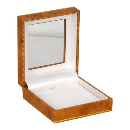 Window Leatherette Large Pendant Box - Prestige and Fancy - Woodgrain