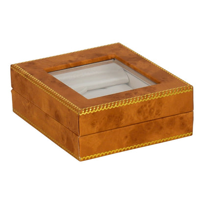 Window Leatherette Large Pendant Box - Prestige and Fancy - Woodgrain