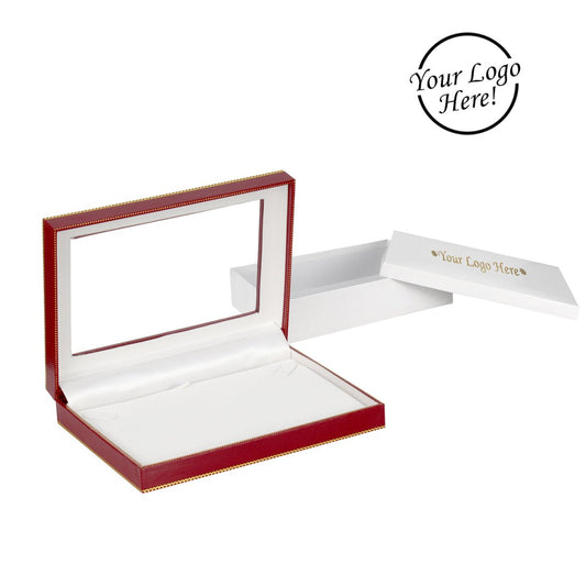 Window Leatherette Pearl Box - Prestige and Fancy - Red