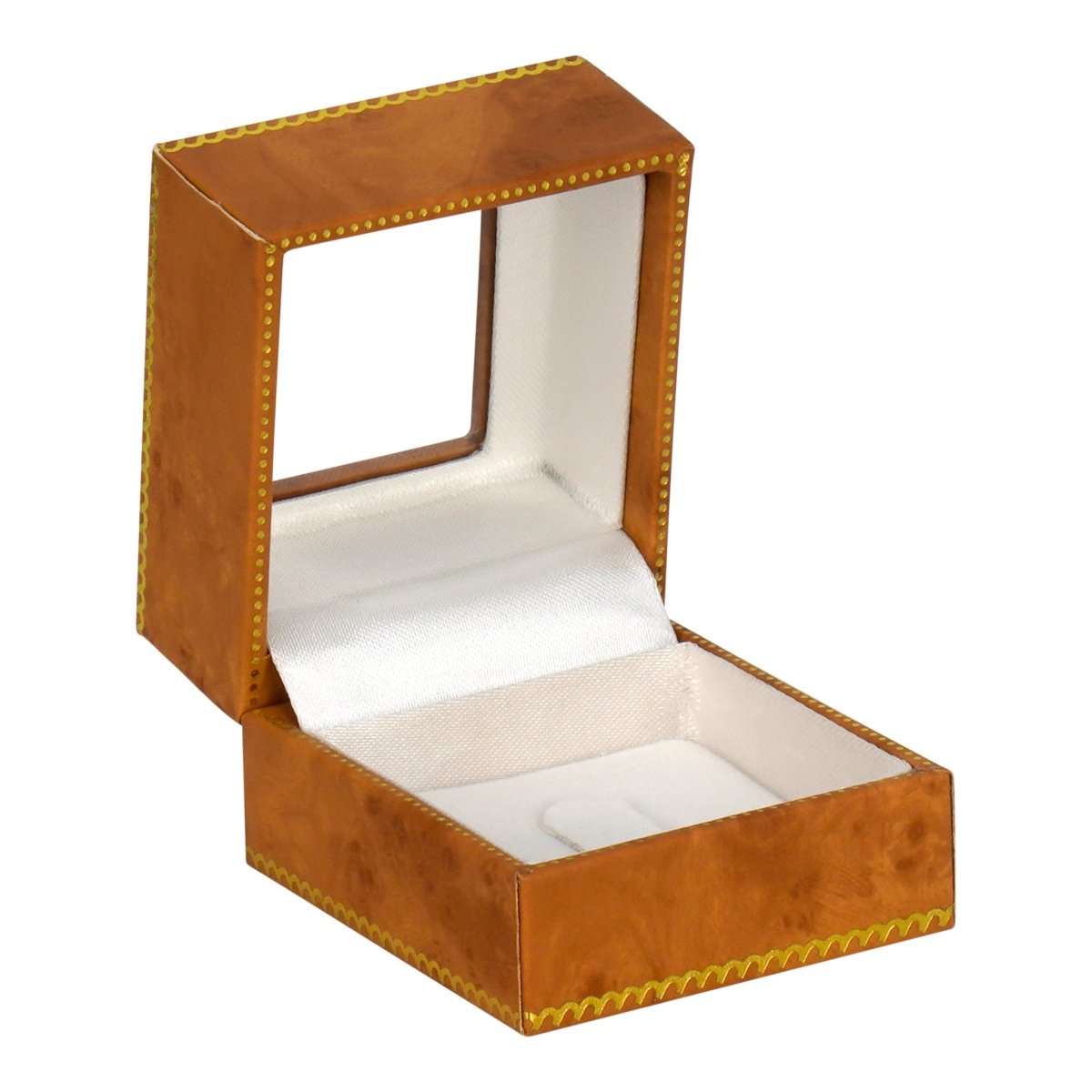 Window Leatherette Ring Clip Box - Prestige and Fancy - Woodgrain