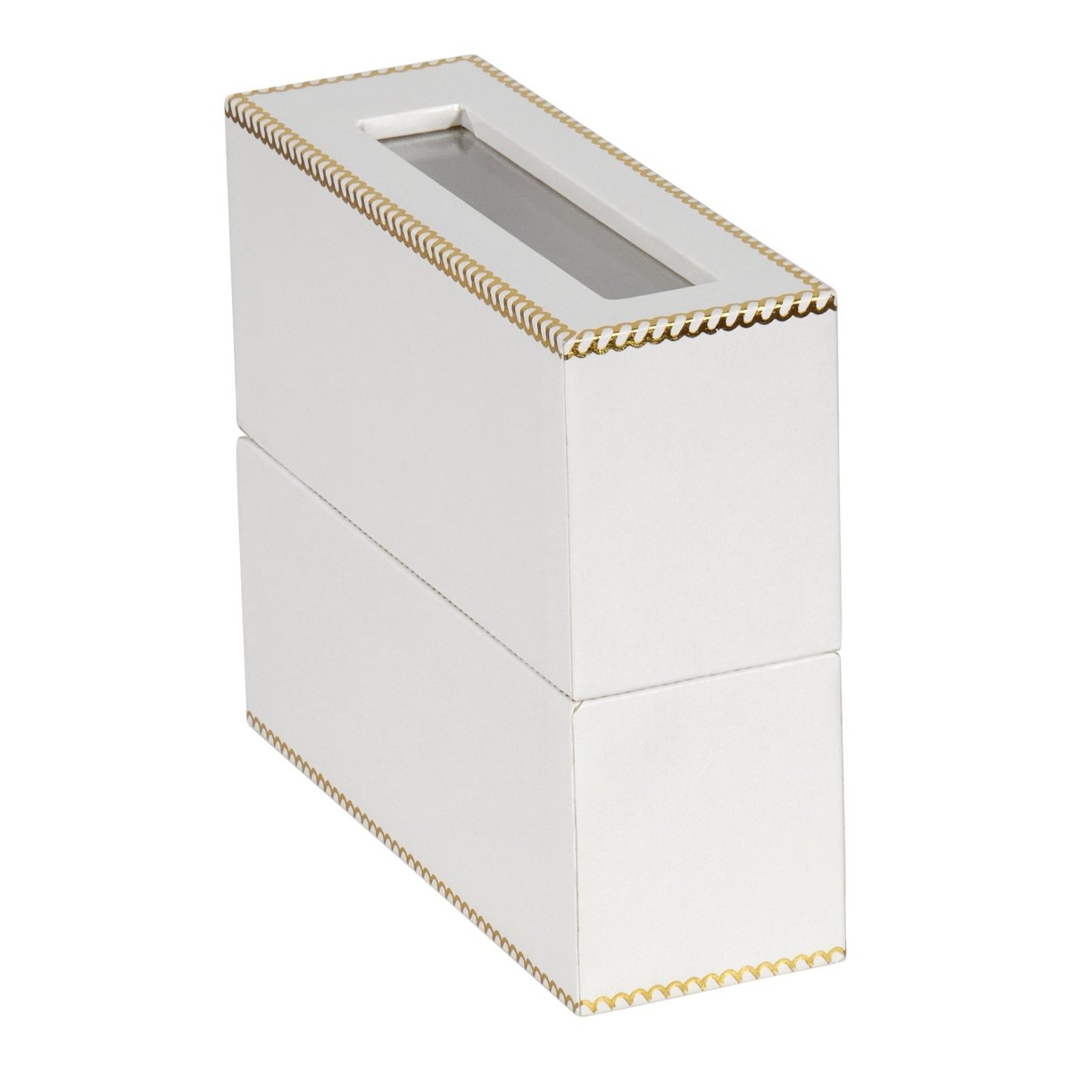 Window Leatherette Standing Bangle Box - Prestige and Fancy - White