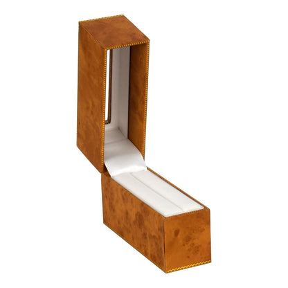 Window Leatherette Standing Bangle Box - Prestige and Fancy - Woodgrain