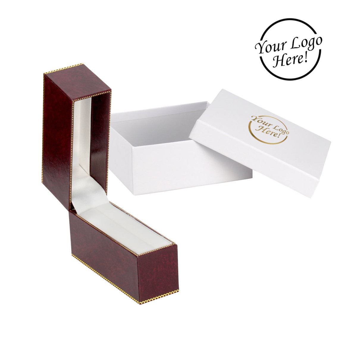 Window Leatherette Standing Bangle Box - Prestige and Fancy - Burgundy