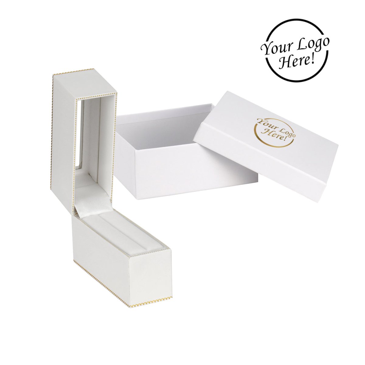 Window Leatherette Standing Bangle Box - Prestige and Fancy - White