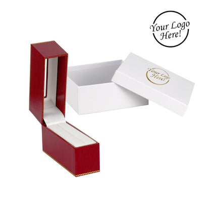 Window Leatherette Standing Bangle Box - Prestige and Fancy - Red