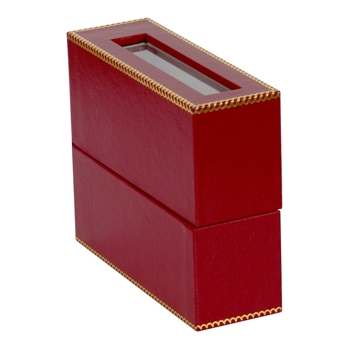 Window Leatherette Standing Bangle Box - Prestige and Fancy - Red