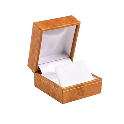 Woodgrain Leatherette Earring Box - Prestige and Fancy -