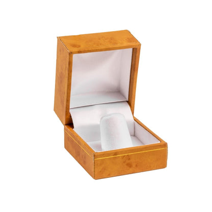 Woodgrain Leatherette Ring Finger Box - Prestige and Fancy -